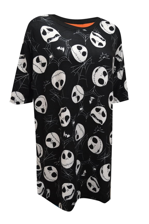 Womens Nightmare Before Christmas Jack Skellington Lounger Nightshirt (Large)