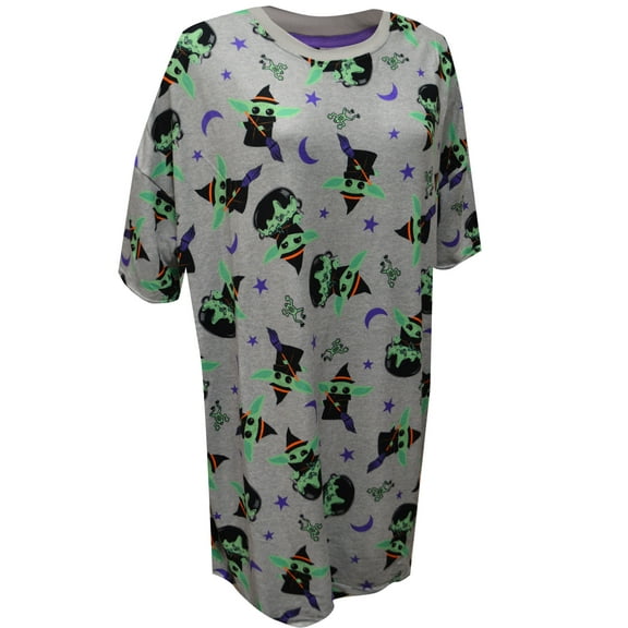 Briefly Stated Womens Star Wars Grogu Halloween Ultra Soft Knitted Ladies Nightshirt (Small)