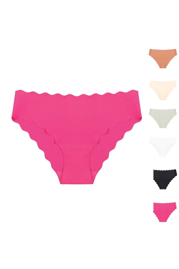 Briefs Seamless Women Panties Underwear Ruffles T Back G String Yoga Fitness Thong Underpants M 06# Hot Pink