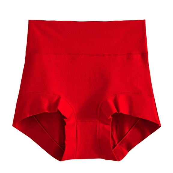 uublik Briefs Women High Waist Breathable Briefs Soft Underpants Ladies Stretch Panties Womens No Show Underwear Red