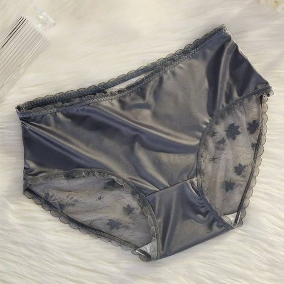 uublik Briefs for Women High Waist Breathable Briefs Soft Underpants Ladies Stretch Panties Ladies Underwear Panties Gray