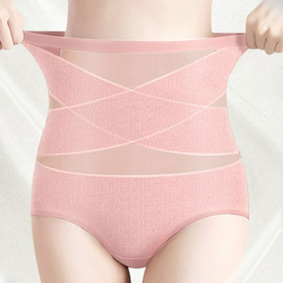 uublik Briefs for Women High Waist Breathable Briefs Soft Underpants Ladies Stretch Panties Shaping Underwear for Women Pink