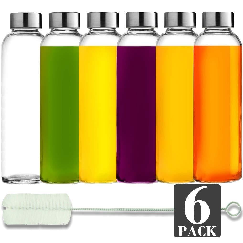 https://i5.walmartimages.com/seo/Brieftons-Glass-Water-Bottles-6-Pack-18-Oz-Stainless-Steel-Leak-Proof-Lid-Premium-Soda-Lime-Best-As-Reusable-Drinking-Bottle-Sauce-Jar-Juice-Beverage_000e527e-5da7-47db-a2f8-70fcdc3db9cd.4fc9327cac4fad0033453360f26db19b.jpeg