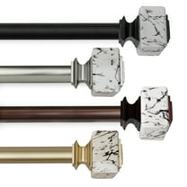 Brielle 1" Single Curtain Rod, 28-48 inches- Bronze