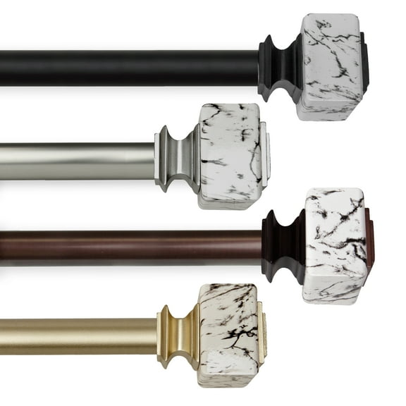 Brielle 1" Single Curtain Rod, 28-48 inches- Bronze