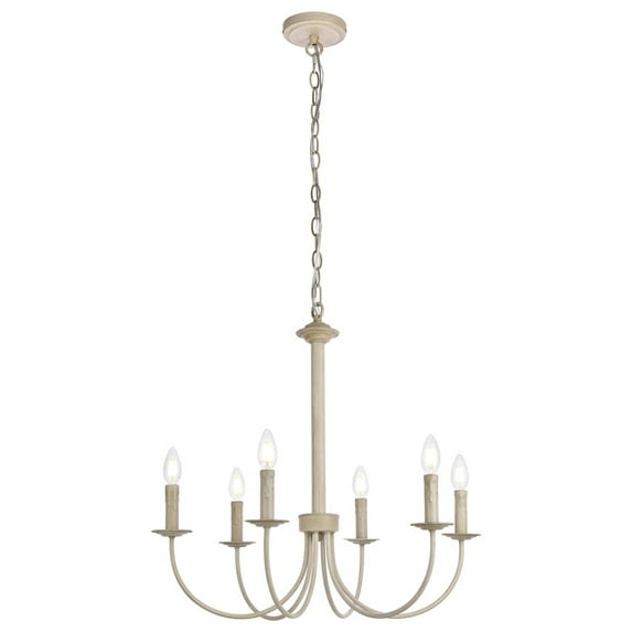 Brielle 6 lights pendant in weathered dove