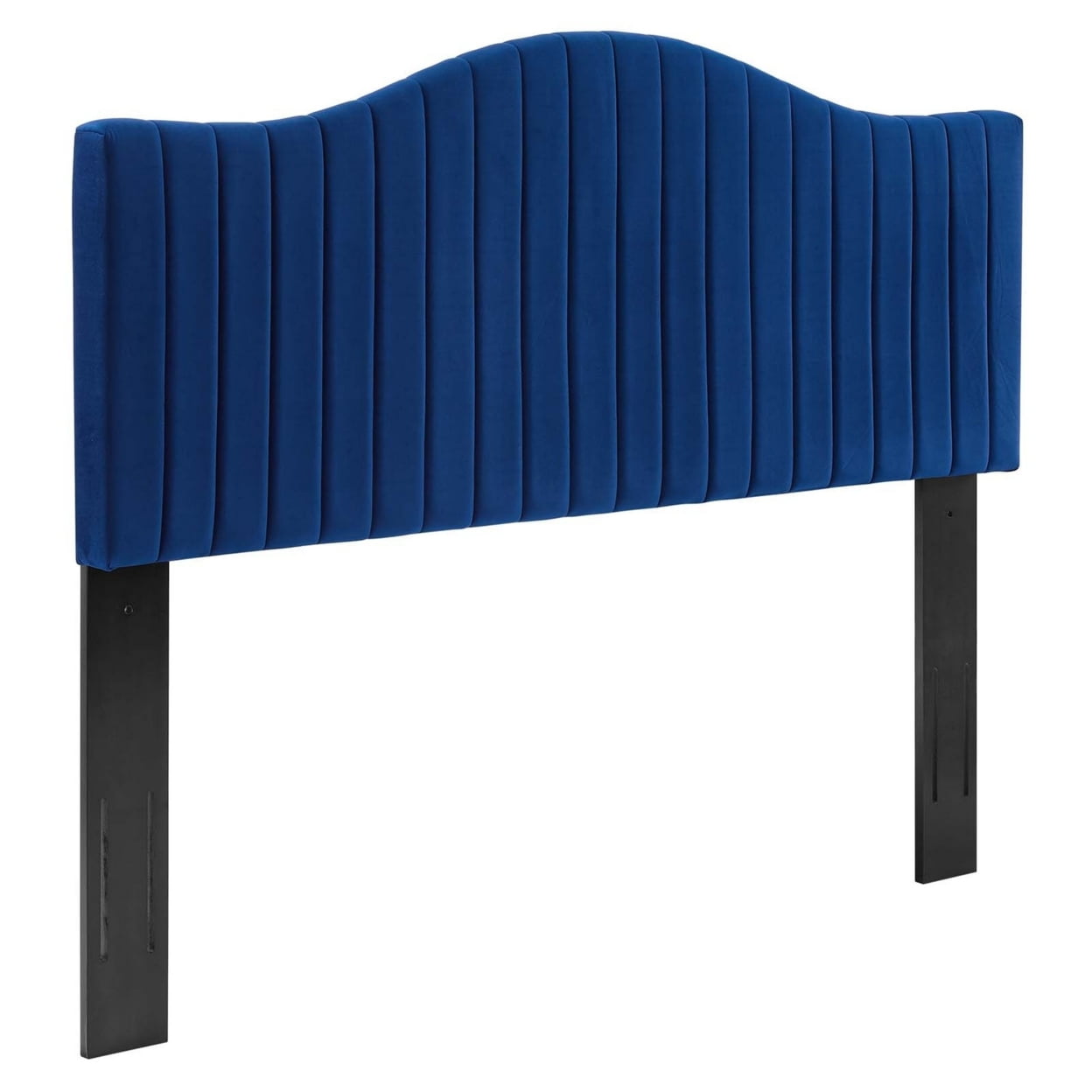 Modway Brielle Channel Tufted Velvet King/California King Headboard in Navy