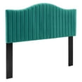 thumbnail image 1 of Brielle Channel Tufted Performance Velvet Twin Headboard Teal, 1 of 6
