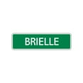 thumbnail image 1 of Brielle Girls Children Name Letter Printed Label Indoor Outdoor Unique Wall Plaque Decoration Aluminum Metal Sign 4"x18", 1 of 1