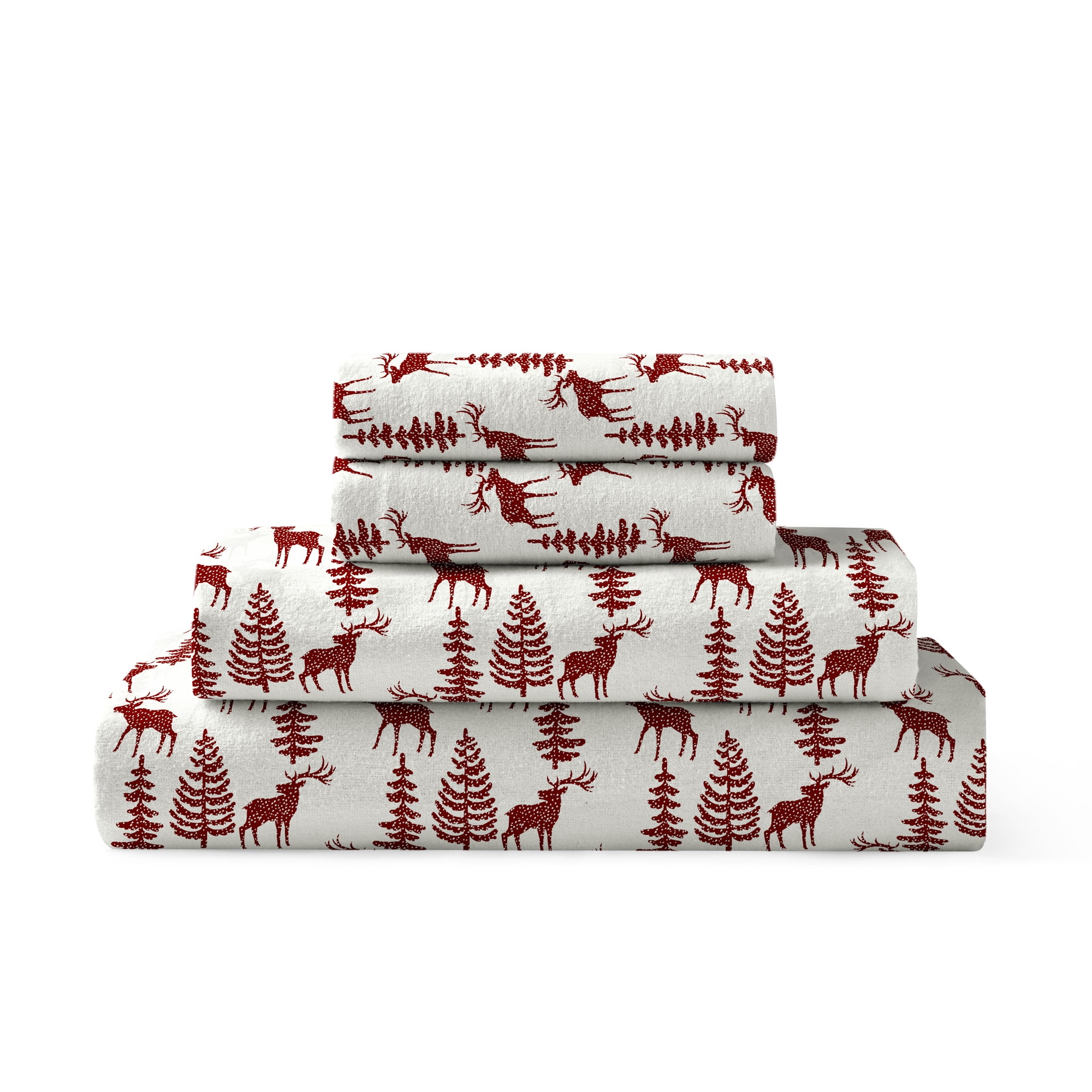 Brielle Home Flanell-Bettlaken-Set Kingsize – 100% Baumwolle, Cremefarben, 4-teilig, Mit Spannbetttuch
