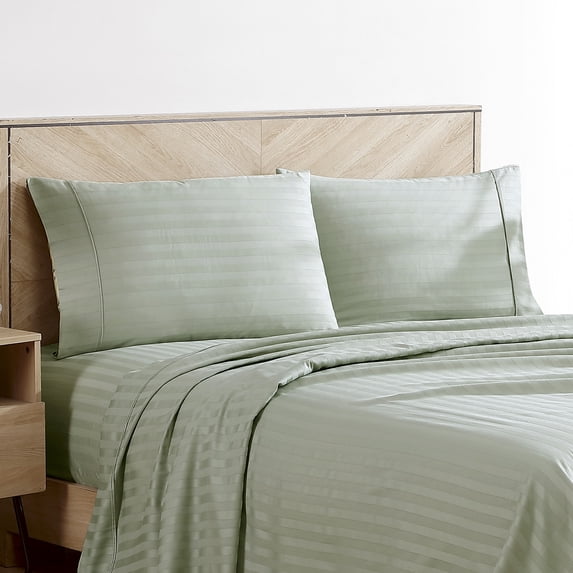 Brielle Home 300 Thread Count 100% Cotton Dobby Striped Sheets Collection