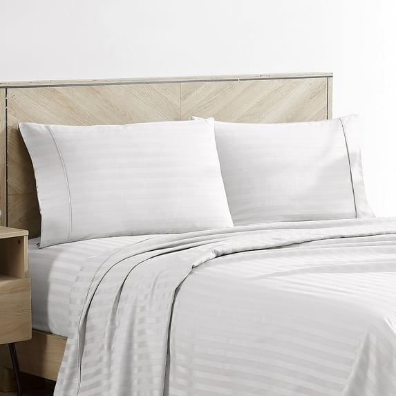 Brielle Home 300 Thread Count 100% Cotton Dobby Striped Sheets Collection