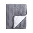 thumbnail image 1 of Brielle Home Cozy Cable Knit Reversible Sherpa Throw, 1 of 3