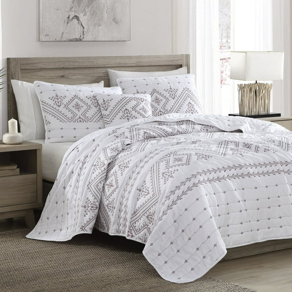 Brielle Home Cross Stitch Quilt Set