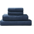 thumbnail image 1 of Brielle Home Flannel Sheet Set 100% Cotton with Elastic Deep Pockets, California King, True Navy, 1 of 3