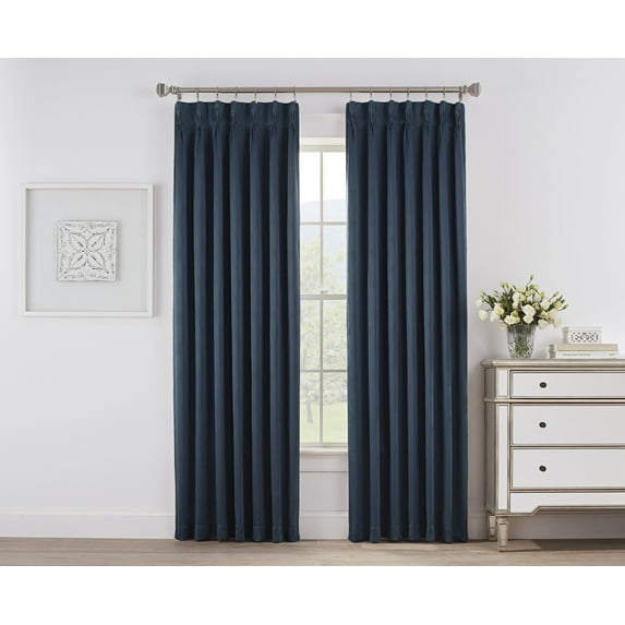Brielle Home Marine Pinch Pleat Lined & Interlined Room Darkening Window Panel