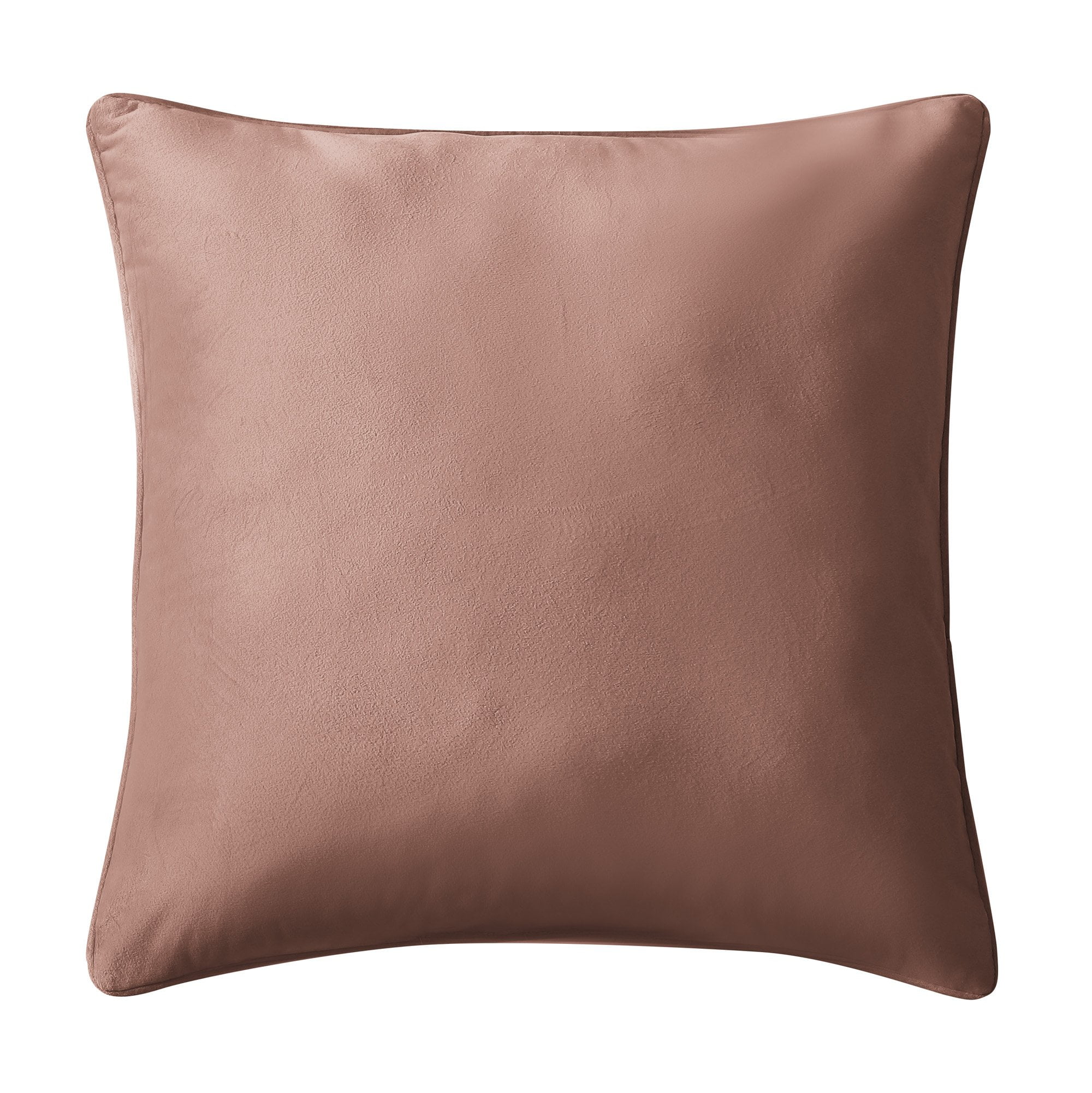 Blush Velvet Square Throw Pillow with Piped Edges