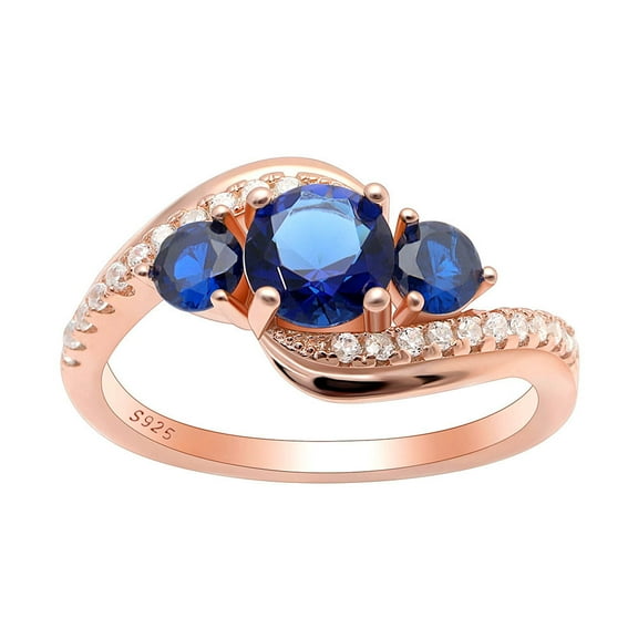 Brielle Birthstone Ring for Women Rose Gold Plated Sterling Silver CZ Ginger Lyne