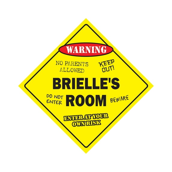 Brielle's Room Sign Crossing Zone Xing | Indoor/Outdoor | 20" Tall kids bedroom decor door children's name boy girl