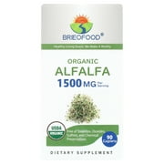 Brieofood Organic Alfalfa 1500mg, 45 Servings, Vegetarian, Gluten Free, 90 Vegetarian Tablets…