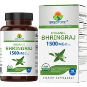 Brieofood Organic Bhringraj 1500mg, 45 Servings, Vegetarian, Gluten Free, 90 Vegetarian Tablets
