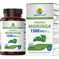 thumbnail image 1 of Brieofood Organic Moringa 1500mg, 45 Servings, Vegetarian, Gluten Free, 90 Vegetarian Tablets, 1 of 3