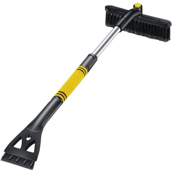 Brier Snow Scraper with Brush, Extendable Snow Car Scraper and Brush, 31" Extendable Car Snow Brush with Ice Scraper