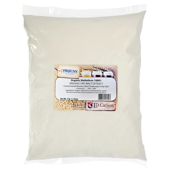 LD Carlson Organic Maltoferm 10001 Organic Dry Malt Extract - 3 lb.