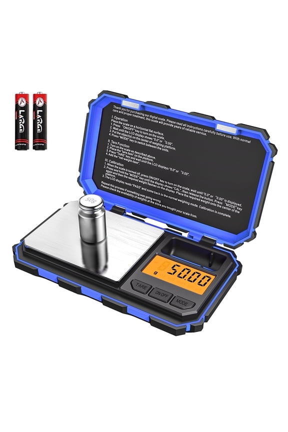Brifit Digital Pocket Scale, 200g /0.03g Mini Scale Electronic Scale 50g calibration weight LCD Backlit Display Tare Function Scale for Food Kitchen Jewelry Medicine Herb