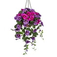 thumbnail image 1 of Briful 27.6’’ Fake Flowers Hanging Basket, Pansy Artificial Flowers, Realistic Silk Spring Bloom Faux Flowers, 5.9’’ Coconut Basket, for Home Farmhouse Balcony Outdoor Patio Garden Decor, 1 of 6