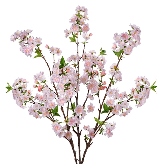 Briful 3 Pcs 39" Cherry Blossom Branches Long Stem Faux Cherry Flowers Peach Blossom Silk Flower Fake Spring Light Pink Flower Home Wedding Table Decor