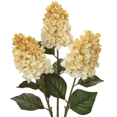 Briful 3PCS Artificial Hydrangea Flowers 28" Long Stem Silk Faux Autumn White Hydrangeas Fake Flower Floral Arrangement Bouquets for Vase Centerpieces Decor