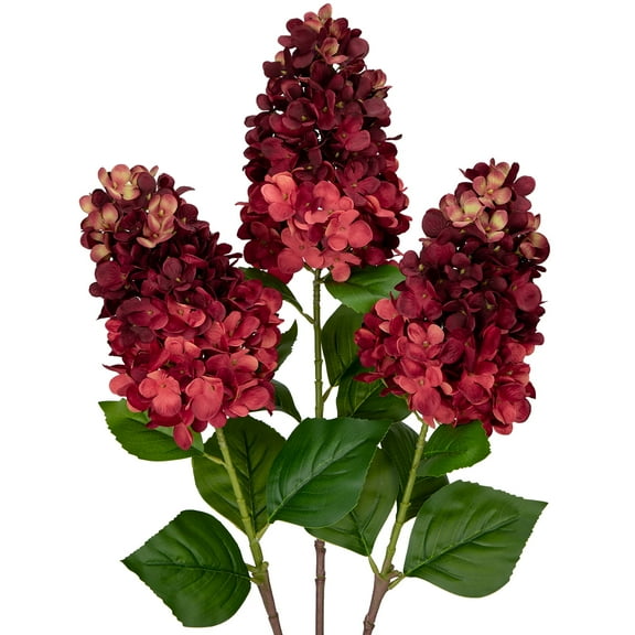 Briful 3PCS Artificial Red Hydrangea Flowers 28" Long Stem Silk Faux Hydrangeas Fake Flower Floral Arrangement Bouquets for Vase Centerpieces Decor