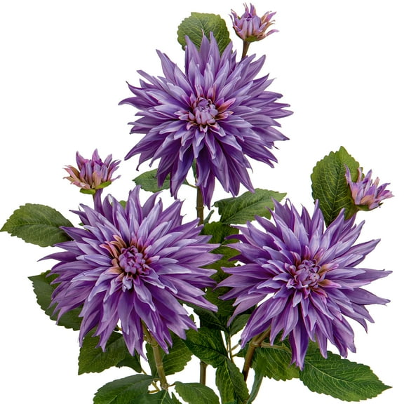 Briful 3Pcs Artificial Dahlia Flowers 29.5" Fake Silk Flower Long Stem Floral Arrangements Bouquets Faux Dahlias Flowers DIY Wedding Party Centerpieces Home Decor Purple