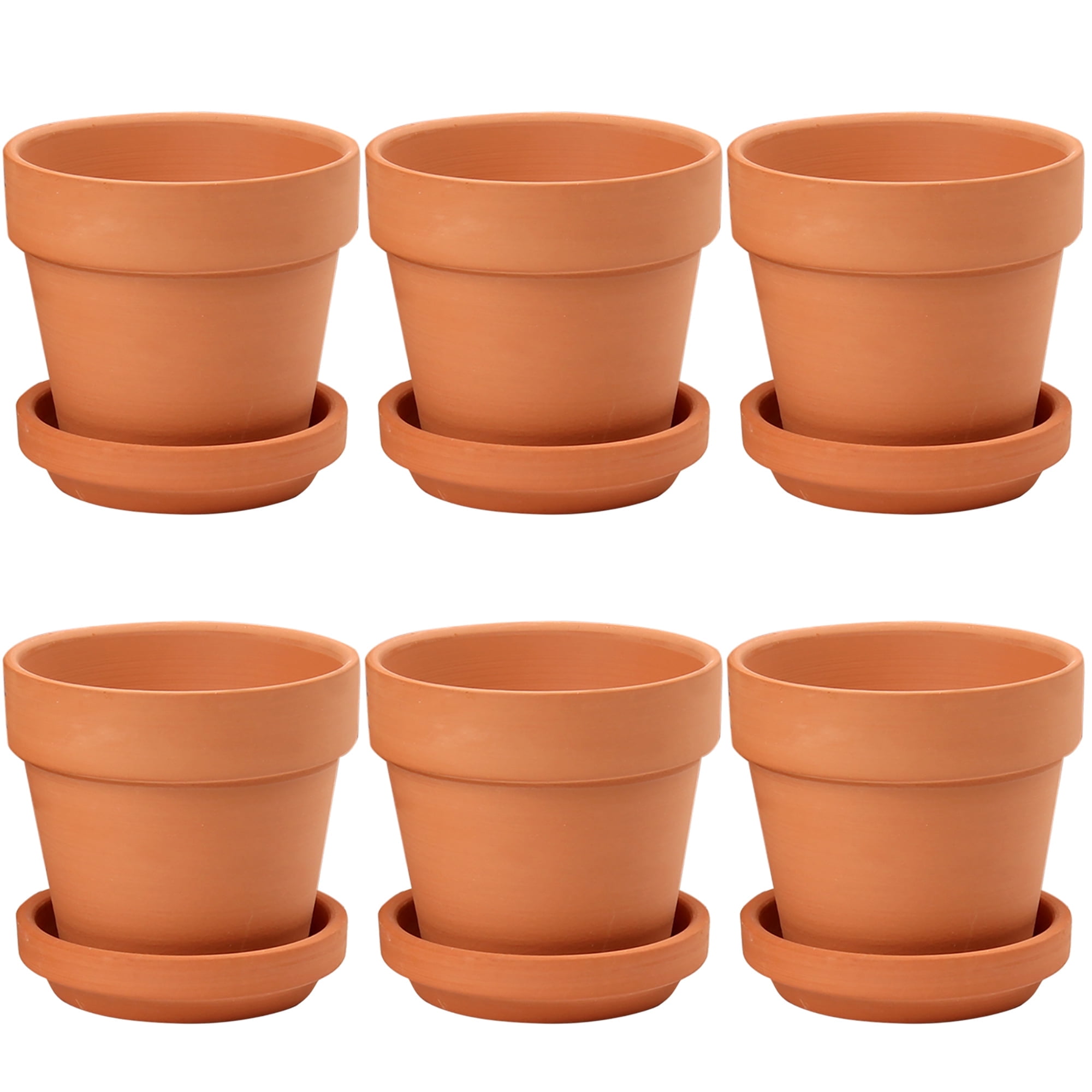 Briful 6 Pcs Terra Cotta Plant Pots 3.9"x3.9" Small Flower Pots Clay ...