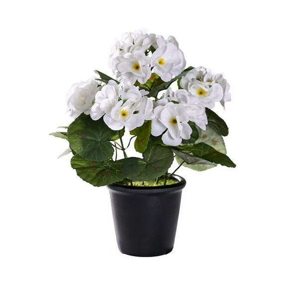 Briful Artificial Geranium Potted Plant,Realistic Silk Flowers with Vibrant Green Leaves, Geraniums Fake Flowers for Outdoors Home Decor, Wedding Farmhouse Office Tables Decor, 1 pc