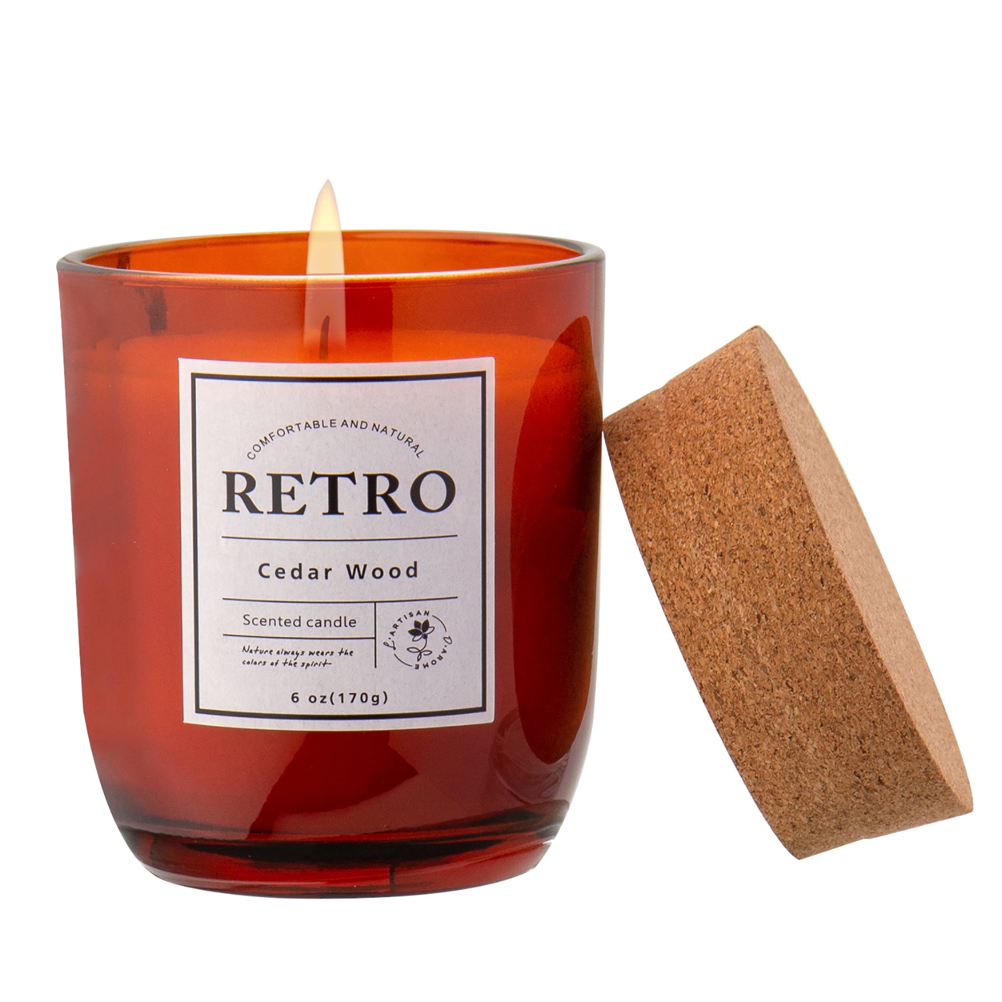 Briful Cedar Wood Scented Candles Long Lasting Soy Candle Help Relaxing