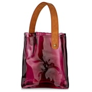 Briful Floral Glass Vase Handbag Shape with Leather Handle for Flowers & Wedding Centerpieces