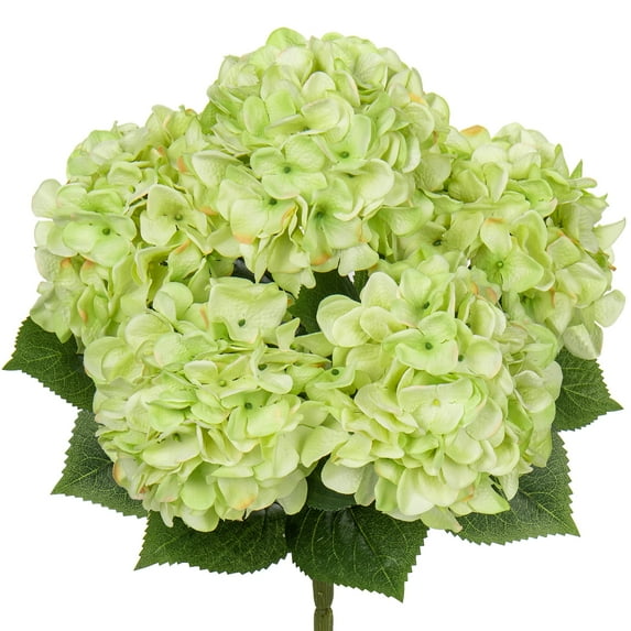 Briful Green Hydrangea Artificial Flower 5 Large Flower Heads Silk Faux Hydrangea Wedding Flowers Kitchen Coffee Table Home Decor Centerpieces Engagement Decoration Decor
