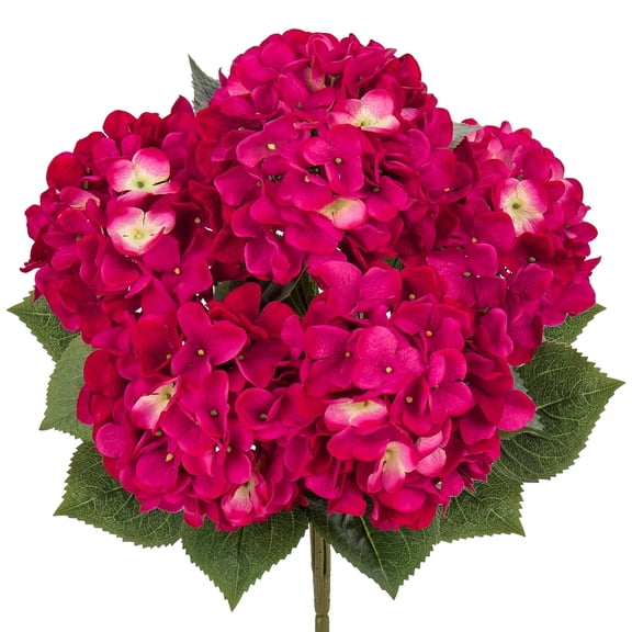 Briful Rose Red Hydrangea Artificial Flower 5 Large Flower Heads Silk Faux Hydrangea Wedding Flowers Kitchen Coffee Table Home Decor Centerpieces Engagement Decoration Decor