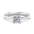 thumbnail image 1 of Brig Jewel 1.5 Ct Asscher Cut Moissanite Anniversary Ring - 14K White Gold Plated Engagement Ring for Women's - Stunning Flower Design Proposal Ring - A Dream Come True for Every Bride, 1 of 4