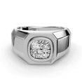thumbnail image 1 of Brig Jewel 1.5 Ct Cushion Cut Moissanite Engagement Ring - 14K White Gold Plated Ring - Women's Anniversary Jewelry - Jewelry for Wedding Hers - Moissanite Ring Women - Valentine Gifts, 1 of 4