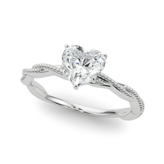 Brig Jewel 1.6 Ct Heart Cut Moissanite Engagement Ring for Women - 14K White Gold Plated Ring - Women's Jewelry - Gift for Her - Stunning Engagement Ring - Anniversary Gifts Mom And Dad