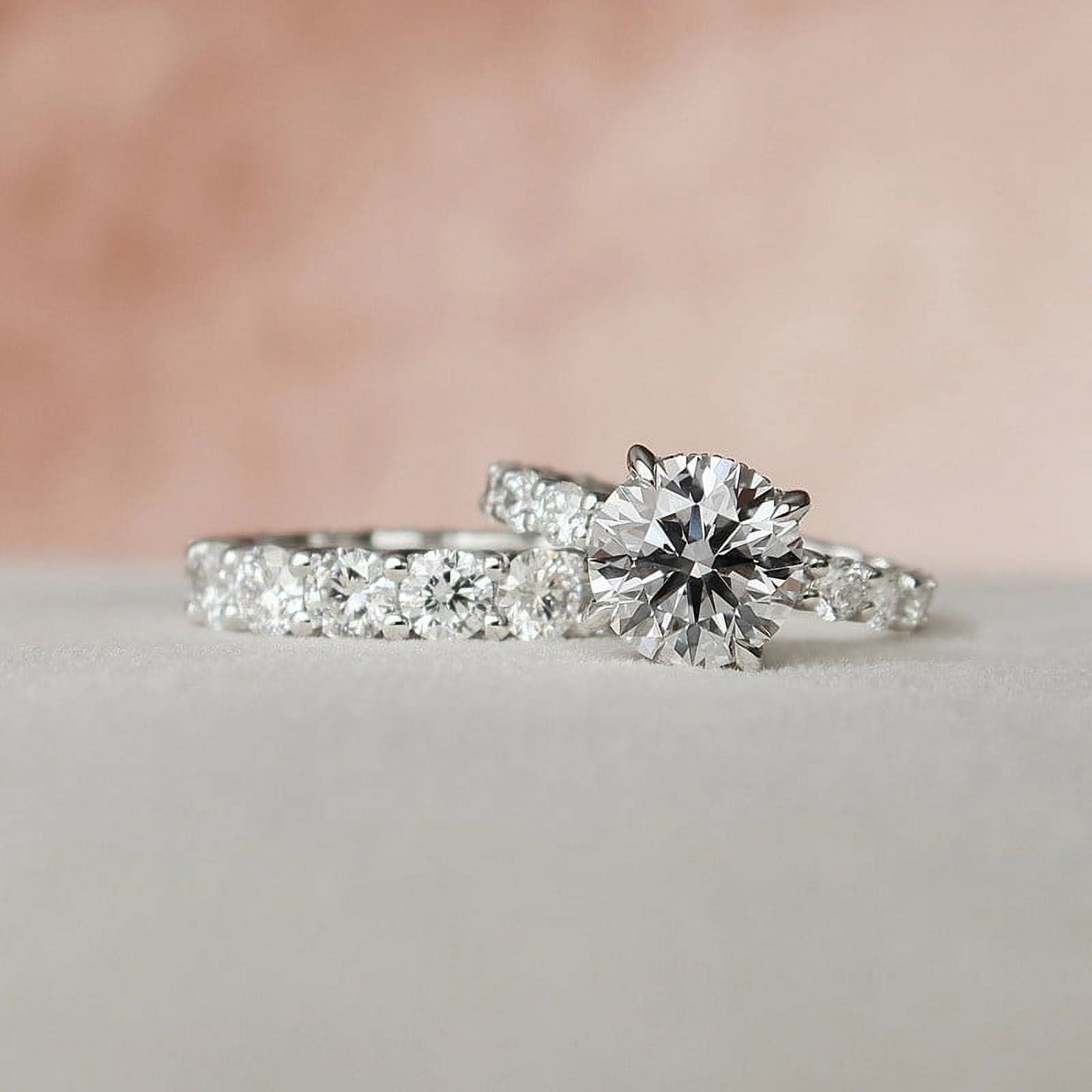 Brig Jewel 1.6 Ct Round Cut Brilliant Diamond Ring - 14K White Gold ...