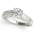 thumbnail image 1 of Brig Jewel 1.6 Ct Round Cut Moissanite Ring - 14K White Gold Plated Vintage Filigree Engagement Wedding Moissanite Rings for Women - Unique Proposal Rings for Her - Anniversary Gift for Wife, 1 of 2