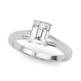 thumbnail image 1 of Brig Jewel 1.7 Ct Moissanite Emerald Cut Ring for Women - 14K White Gold Plated Engagement Ring - Beautiful Proposal Jewelry - Excellent for Birthday or Graduation - Chic Addition for Her, 1 of 2