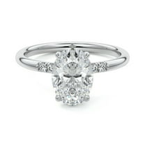 Brig Jewel 14K White Gold Plated Wedding Ring - Oval Cut 1.9 Ct Lab Created Diamond Wedding Anniversary Ring - Engagement Bridesmaids Ring - Anniversary Gifts Clearance Rings - Diamond Jewelry