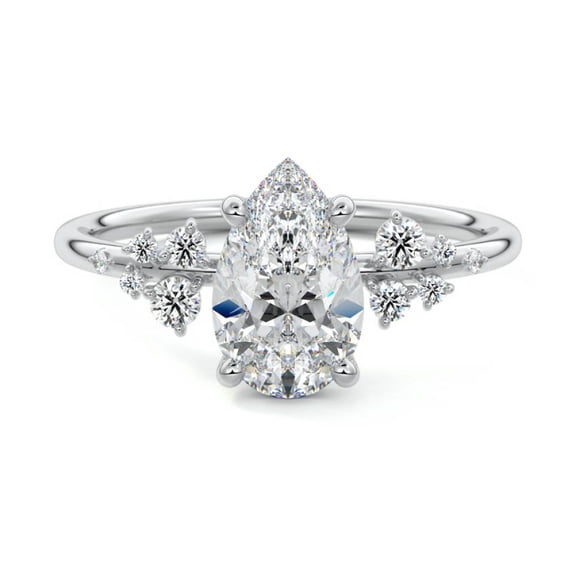 Brig Jewel 2.1 Ct Marquise Cut Lab Diamond Rings - 14K White Gold Over Rings - Silver Anniversary Rings for Women's - Modern Wedding Engagement Rings - Wedding Proposal Rings for Girlfriend