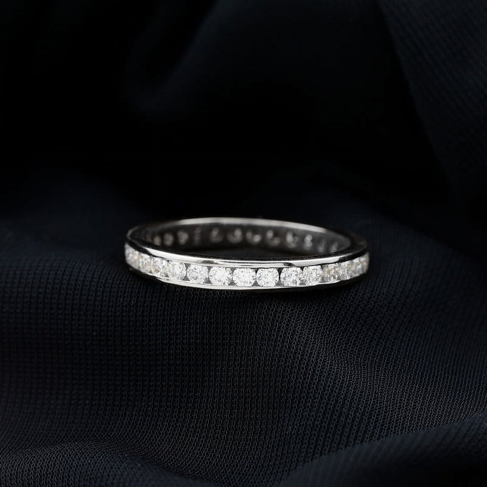 Brig Jewel 2.30 Ct Oval Round Lab Diamond Ring - 14K Silver Eternity ...