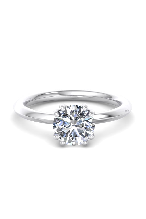Elegant 1.6 Ct Round Cut Moissanite Ring - Double Prong Setting Design Ring - 14K White Gold Plated Ring for Women's - Stunning Engagement Ring - A Dream Come True for Her